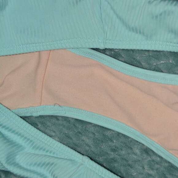 Cheeky Cyan Blue Ribbed Bikini Bottoms - Picture 2 of 5